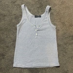 brandy melville blue and white striped tank top